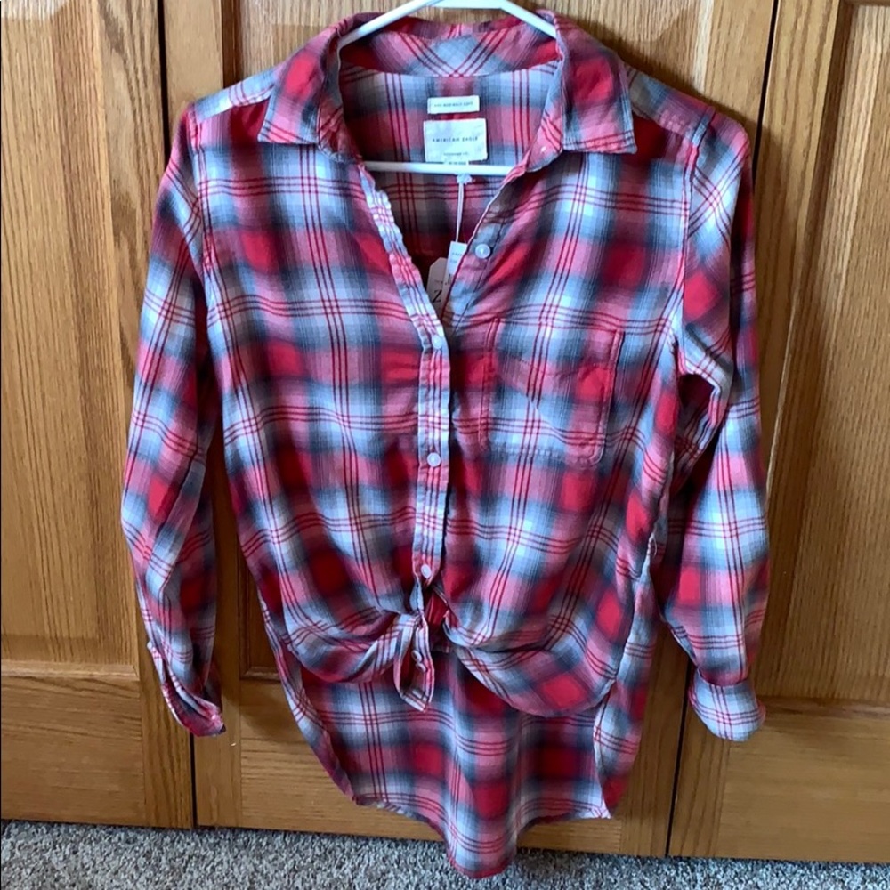 American Eagle plaid button up